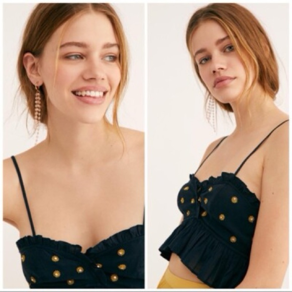 Intimately Free People On A Star Cropped Cami Top Embroidered Beaded